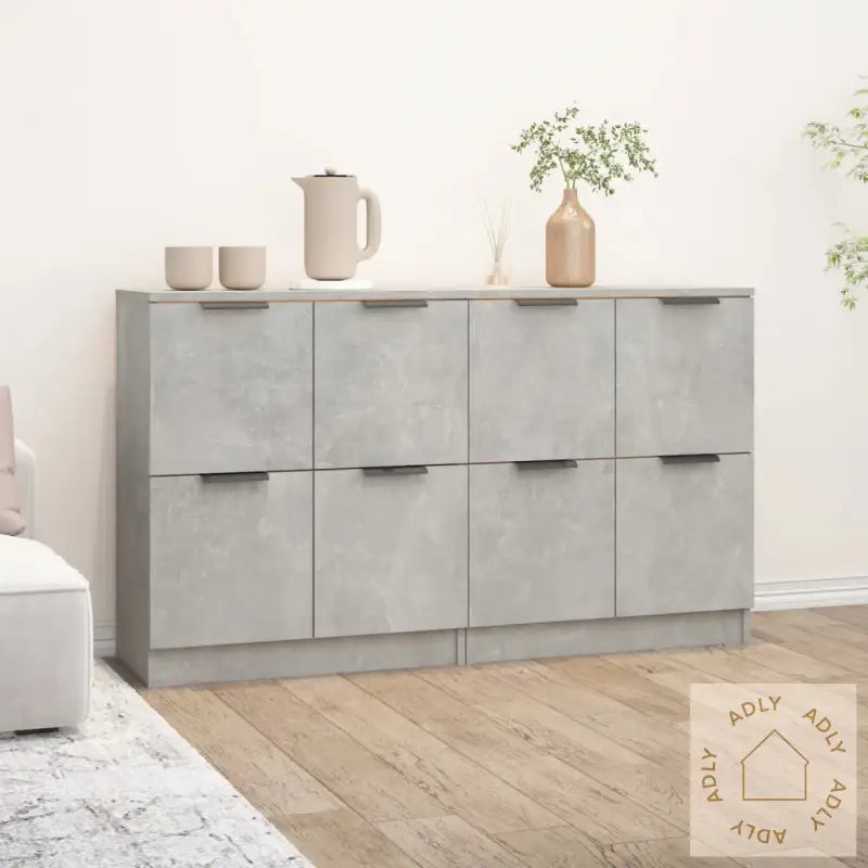 Skjenker 2 Stk Betonggrå 60X30X70 Cm Konstruert Tre