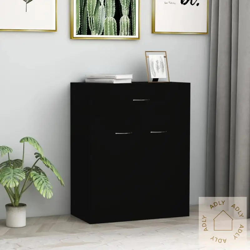 Skjenk Svart 60X30X75 Cm Konstruert Tre