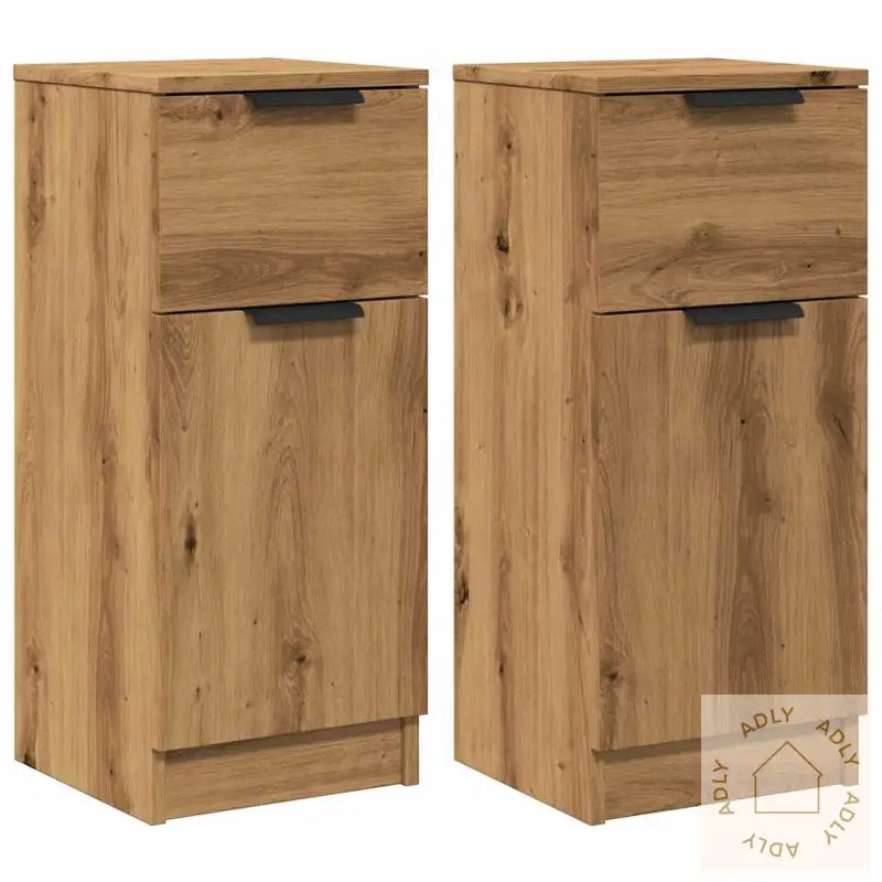 Skjenker 2 Stk Artisan Eik 30X30X70 Cm Konstruert Tre