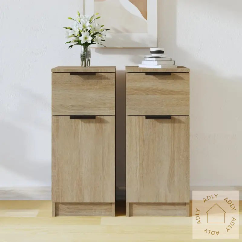 Skjenker 2 Stk Sonoma Eik 30X30X70 Cm Konstruert Tre