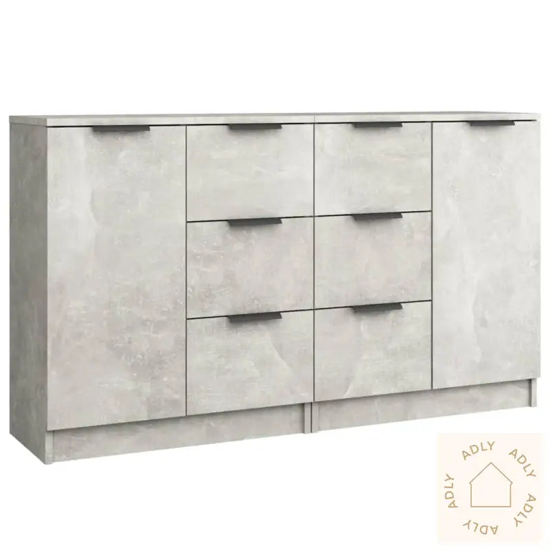 Skjenker 2 Stk Betonggrå 60X30X70 Cm Konstruert Tre