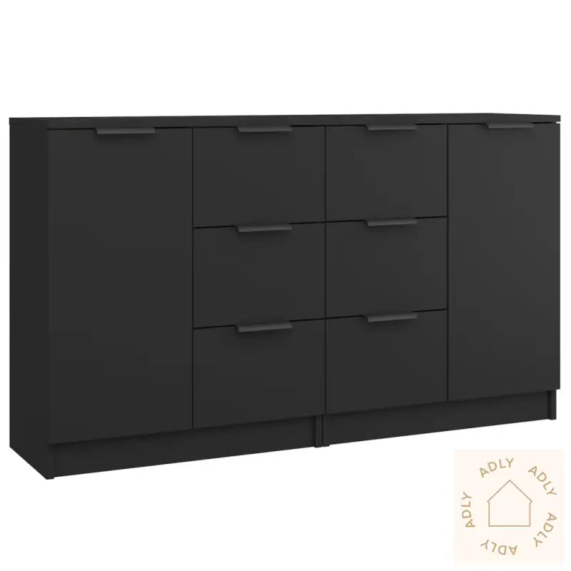Skjenker 2 Stk Svart 60X30X70 Cm Konstruert Tre