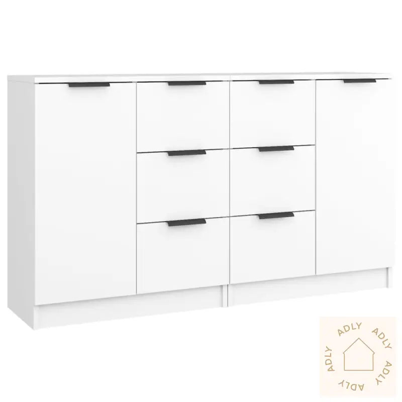 Skjenker 2 Stk Hvit 60X30X70 Cm Konstruert Tre