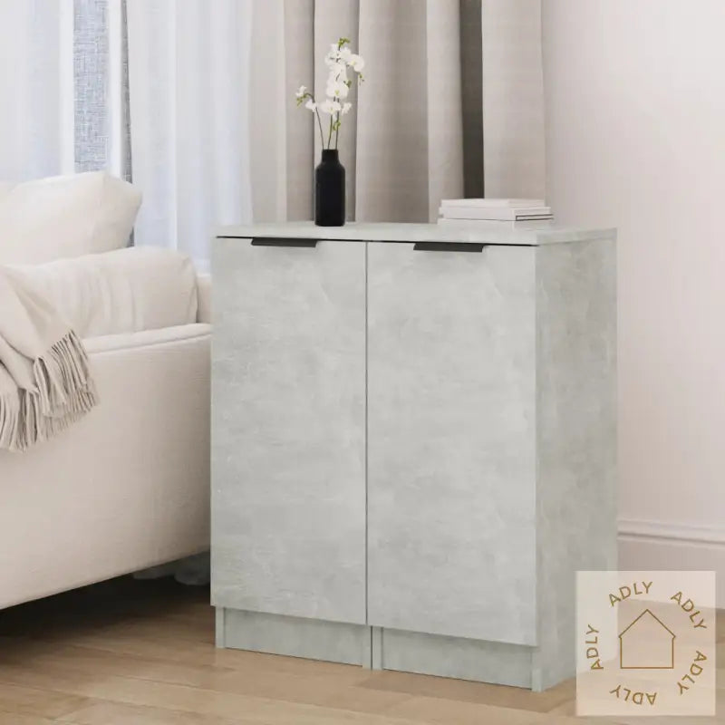 Skjenker 2 Stk Betonggrå 30X30X70 Cm Konstruert Tre