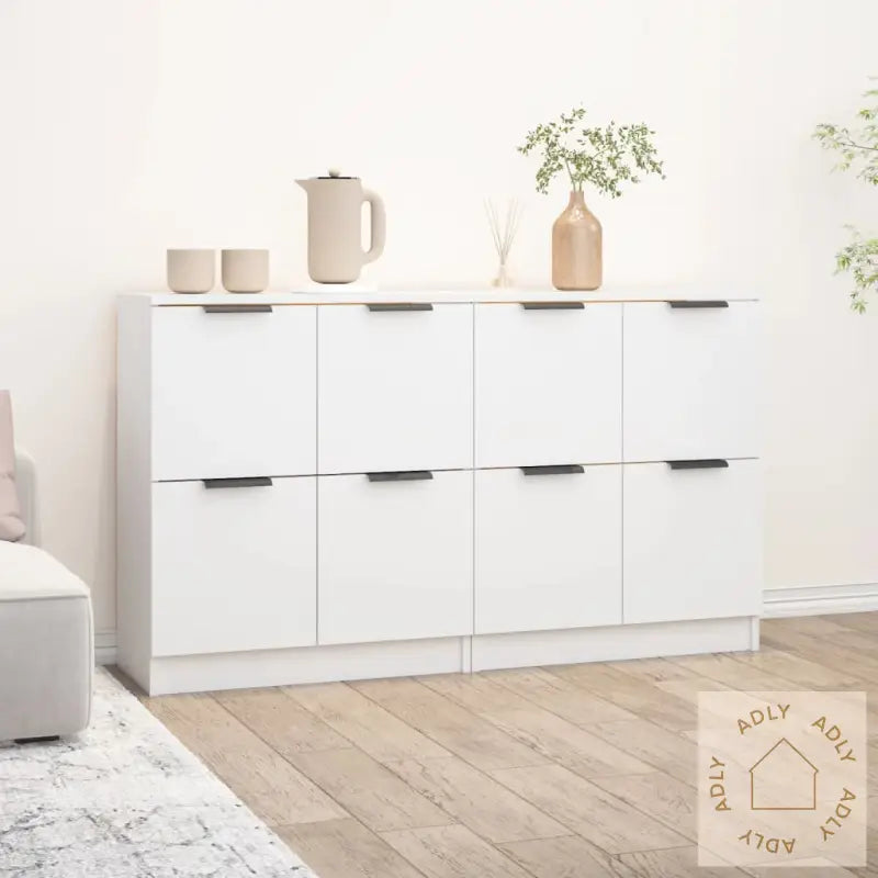 Skjenker 2 Stk Hvit 60X30X70 Cm Konstruert Tre