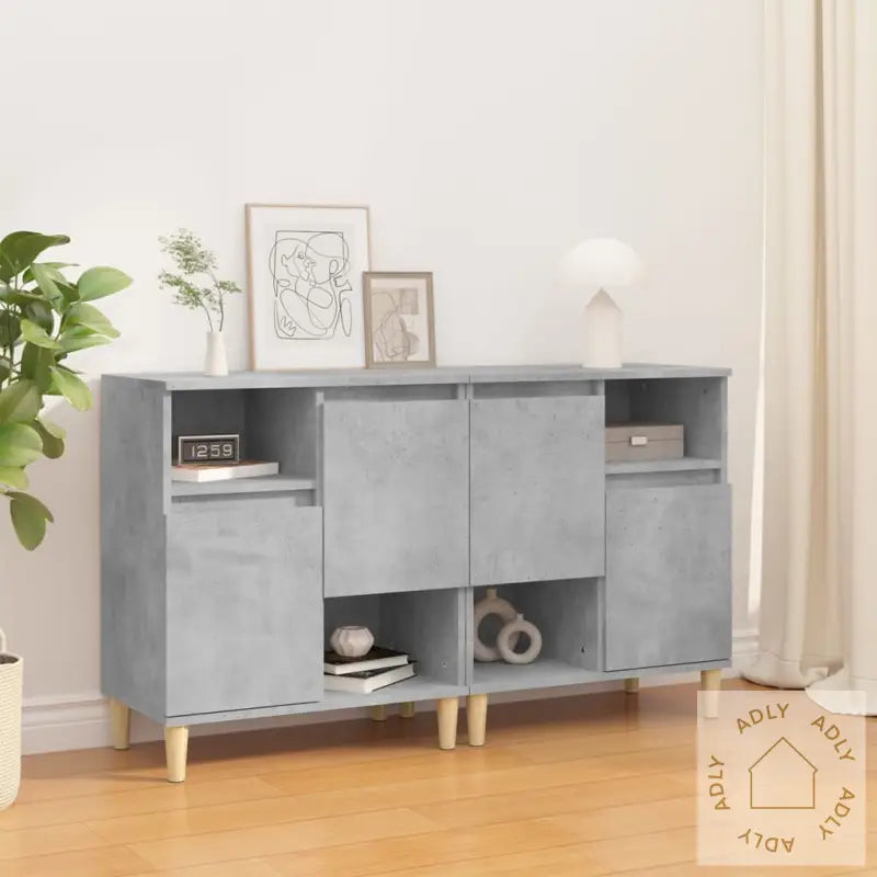 Skjenker 2 Stk Betonggrå 60X35X70 Cm Konstruert Tre