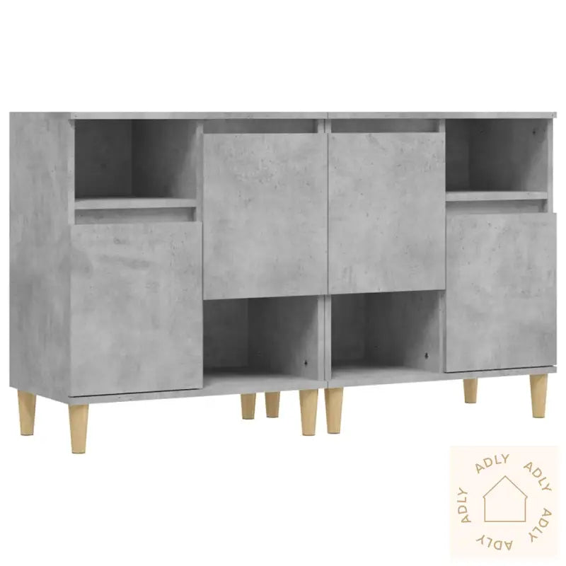 Skjenker 2 Stk Betonggrå 60X35X70 Cm Konstruert Tre