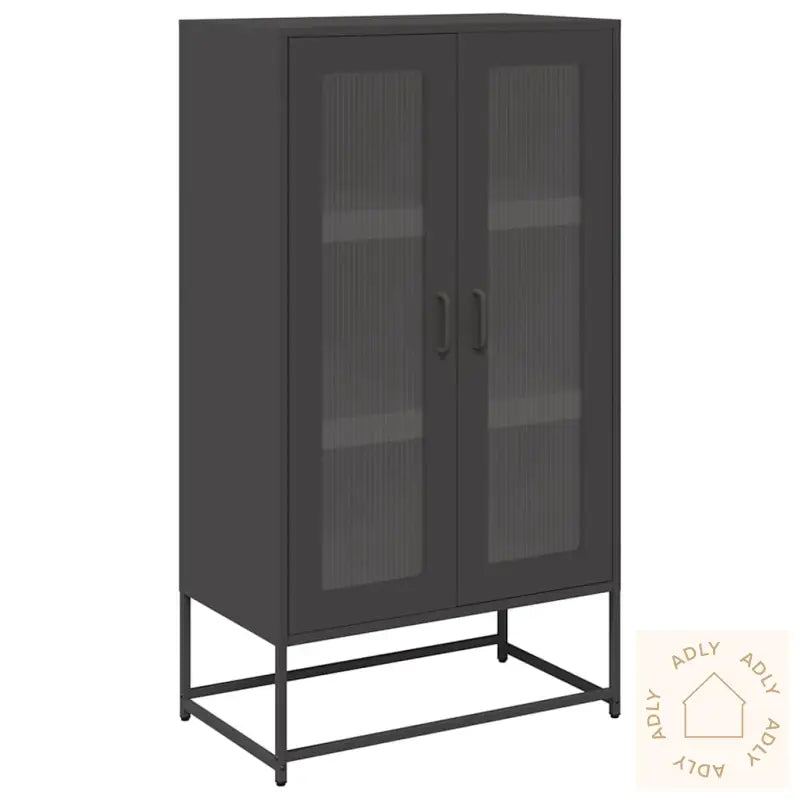 Highboard Svart 68X39X123 Cm Stål