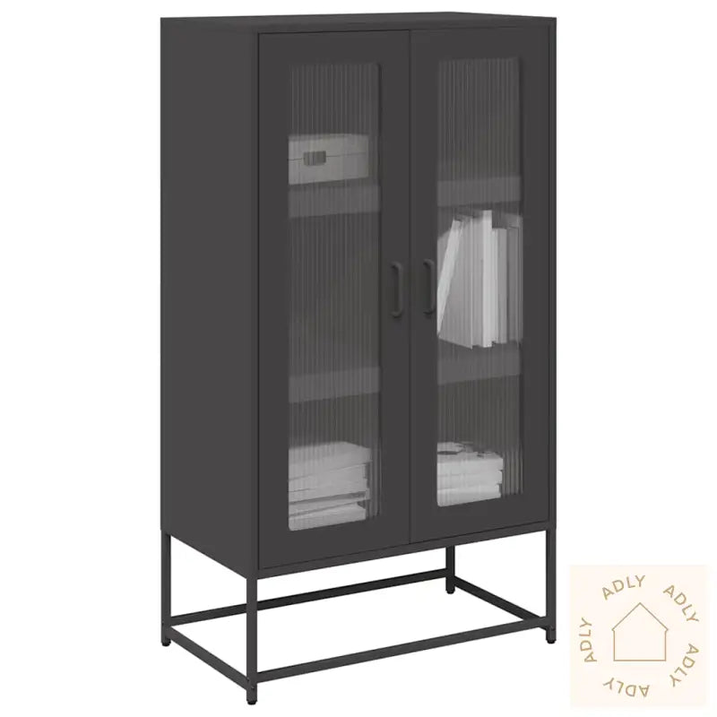 Highboard Svart 68X39X123 Cm Stål