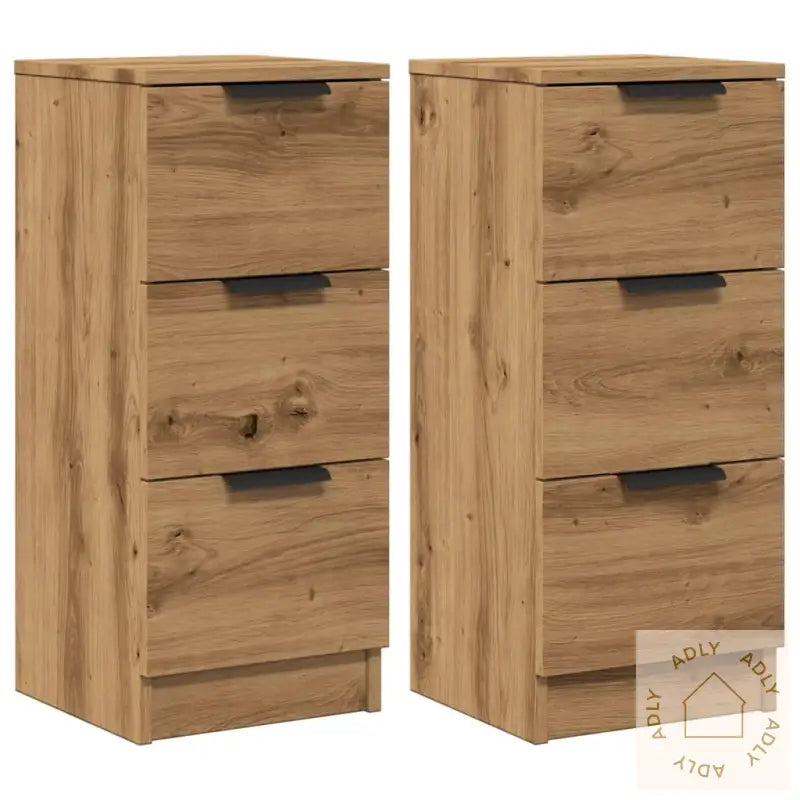 Skjenker 2 Stk Artisan Eik 30X30X70 Cm Konstruert Tre