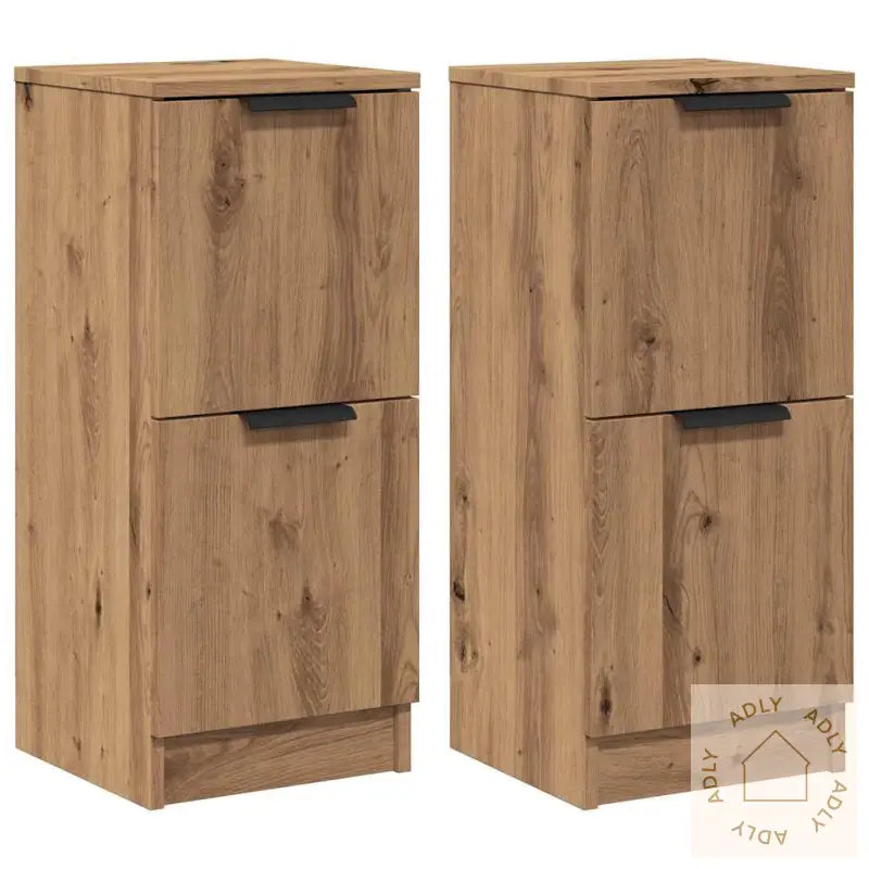 Skjenker 2 Stk Artisan Eik 30X30X70 Cm Konstruert Tre