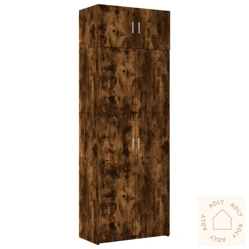 Oppbevaringsskap Røkt Eik 80X42,5X225 Cm Konstruert Tre