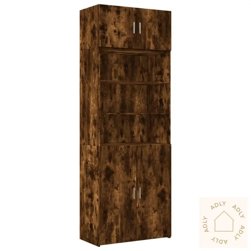 Oppbevaringsskap Røkt Eik 80X42,5X225 Cm Konstruert Tre
