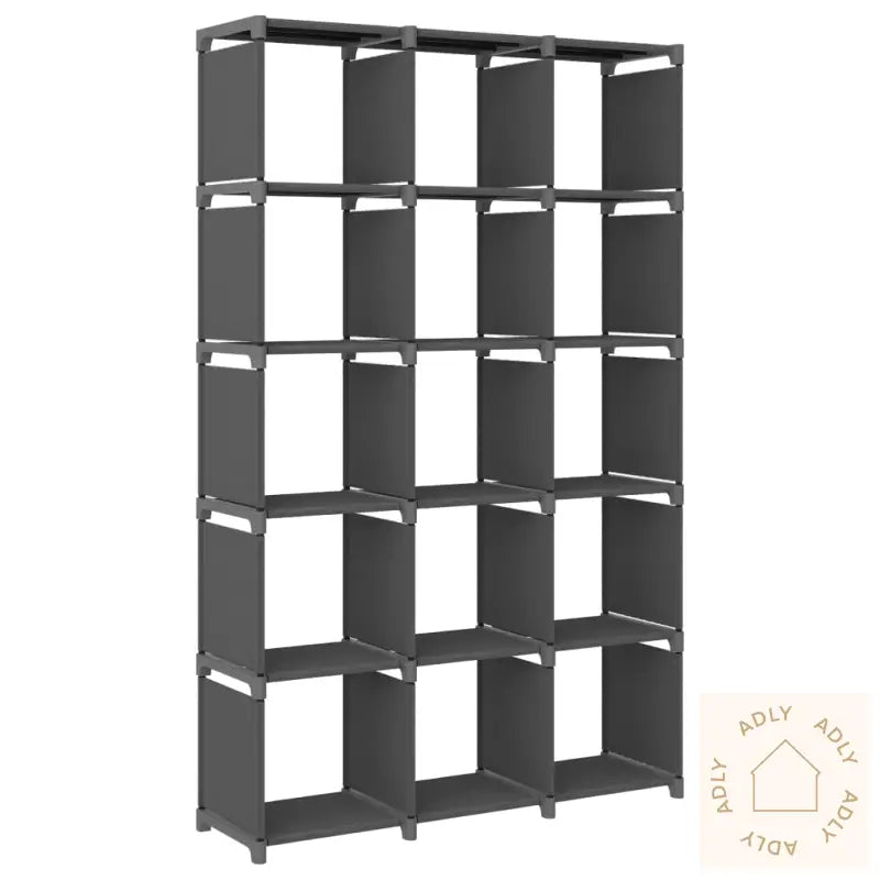 Displayhylle Med 15 Kuber Grå 103X30X175,5 Cm Stoff