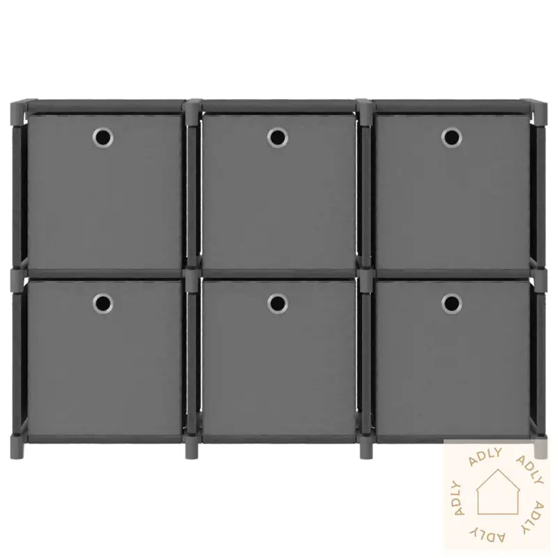 Displayhylle Med 6 Kuber Og Bokser Grå 103X30X72,5 Cm Stoff