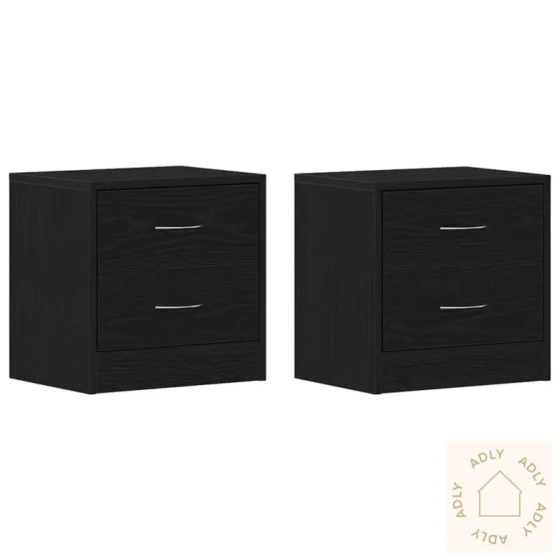 Nattbord 2 Stk Svart Eik 40X30X40 Cm Sponplate
