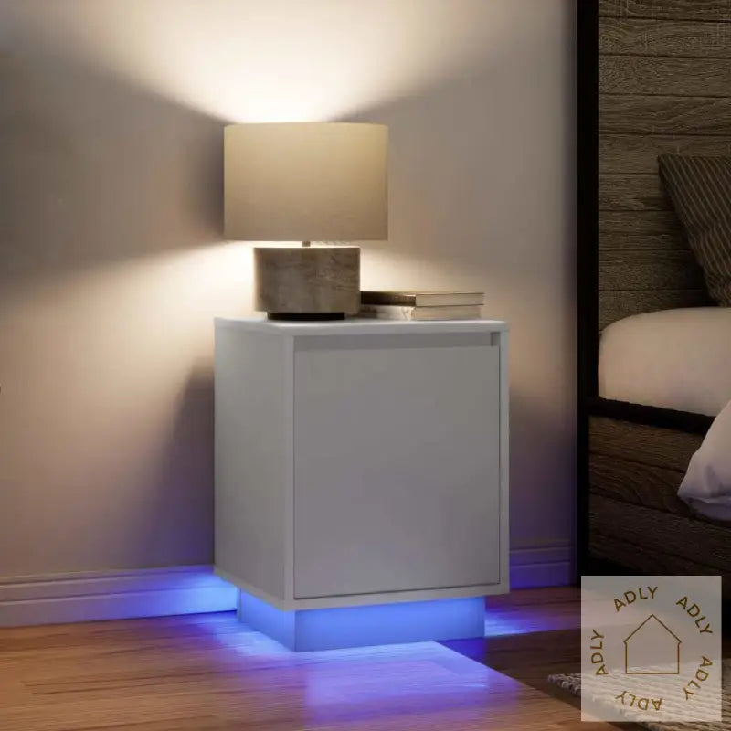 Nattskap Med Led-Lys 2 Stk Hvit 38X34X50 Cm