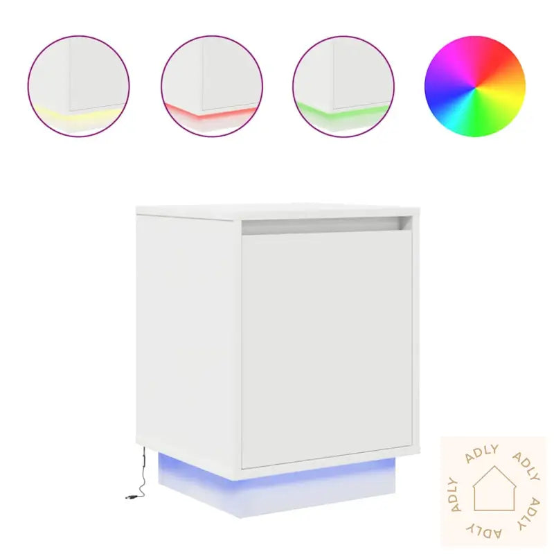 Nattskap Med Led-Lys 2 Stk Hvit 38X34X50 Cm