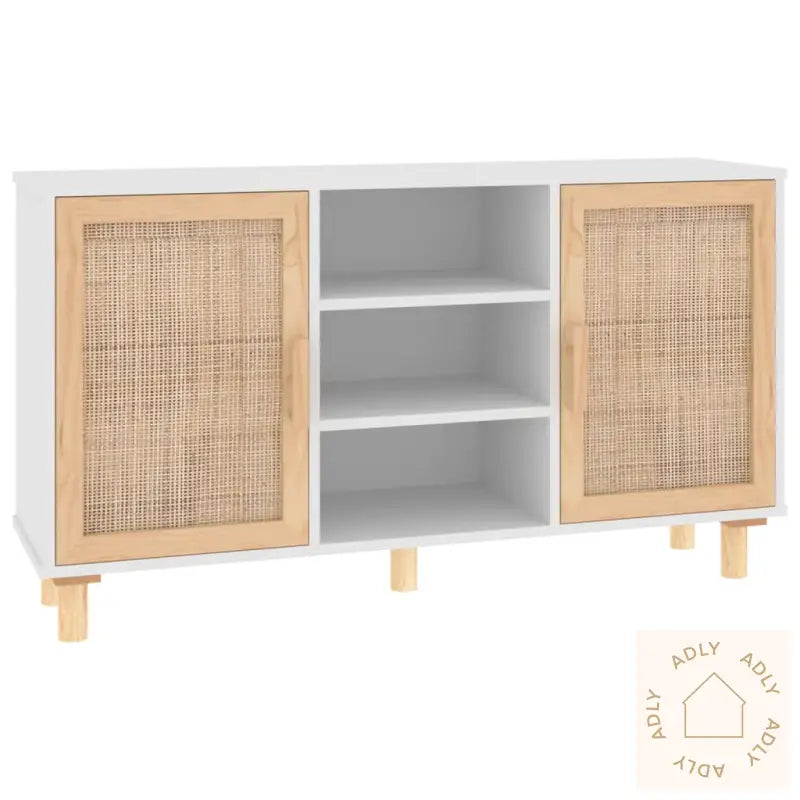 Skjenk Hvit 105X30X60 Cm Heltre Furu Og Naturrotting
