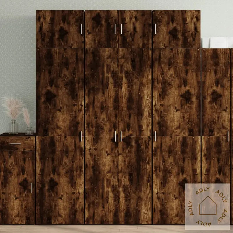 Oppbevaringsskap Røkt Eik 70X42,5X225 Cm Konstruert Tre
