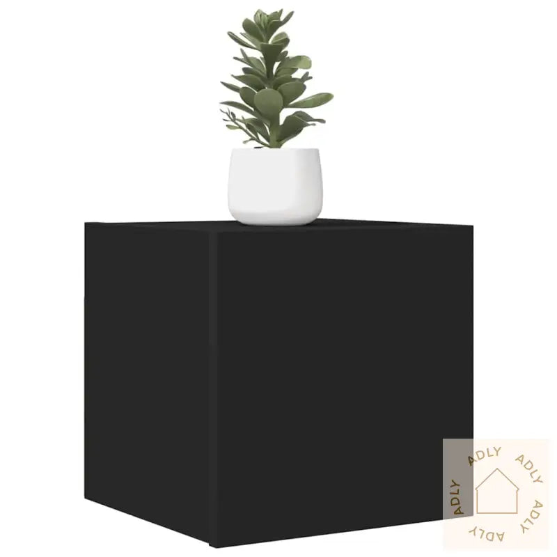 Vegghengte Tv-Benker 2 Stk Svart 30,5X30X30 Cm