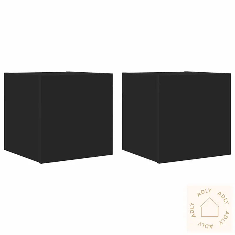 Vegghengte Tv-Benker 2 Stk Svart 30,5X30X30 Cm