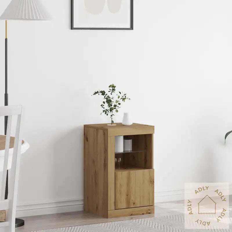 Sideboard Med Led-Lamper Artisan Eik 41X37X67 Cm
