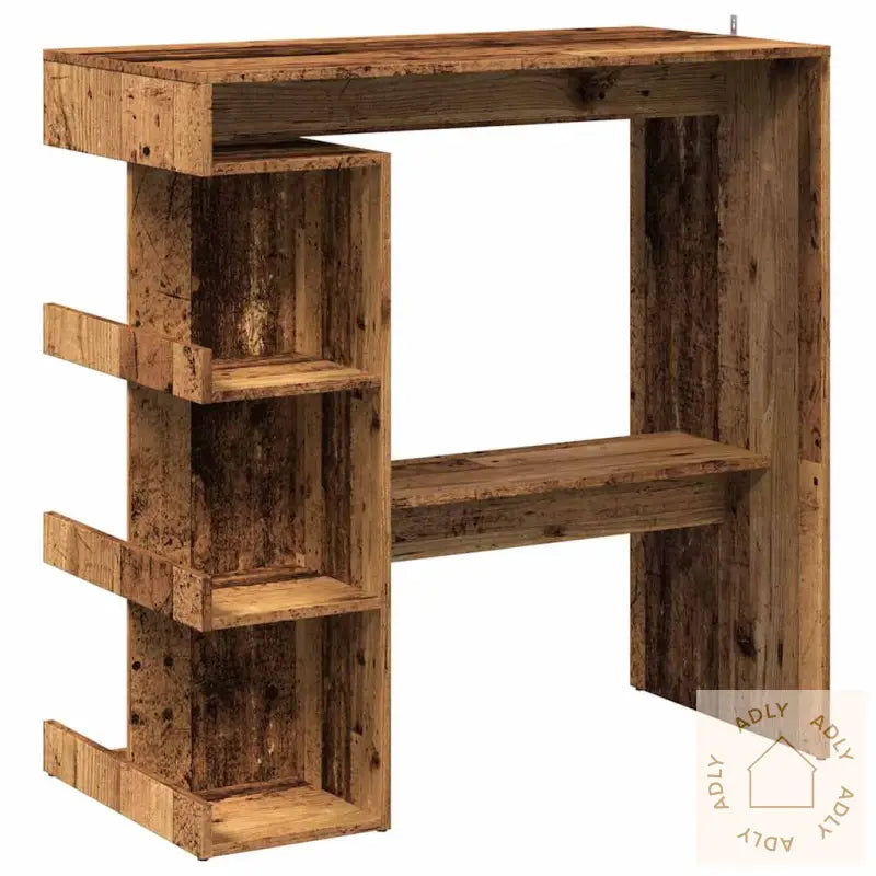 Barbord Med Oppbevaring Gammelt Tre 100X48X101,5 Cm