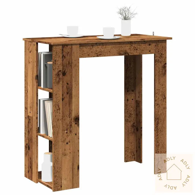 Barbord Med Hylle Gammelt Tre 102X50X103,5 Cm Konstruert Tre