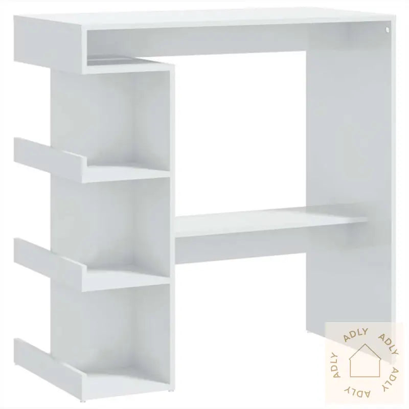 Barbord Med Oppbevaringsstativ Høyglans Hvit 100X50X101,5 Cm