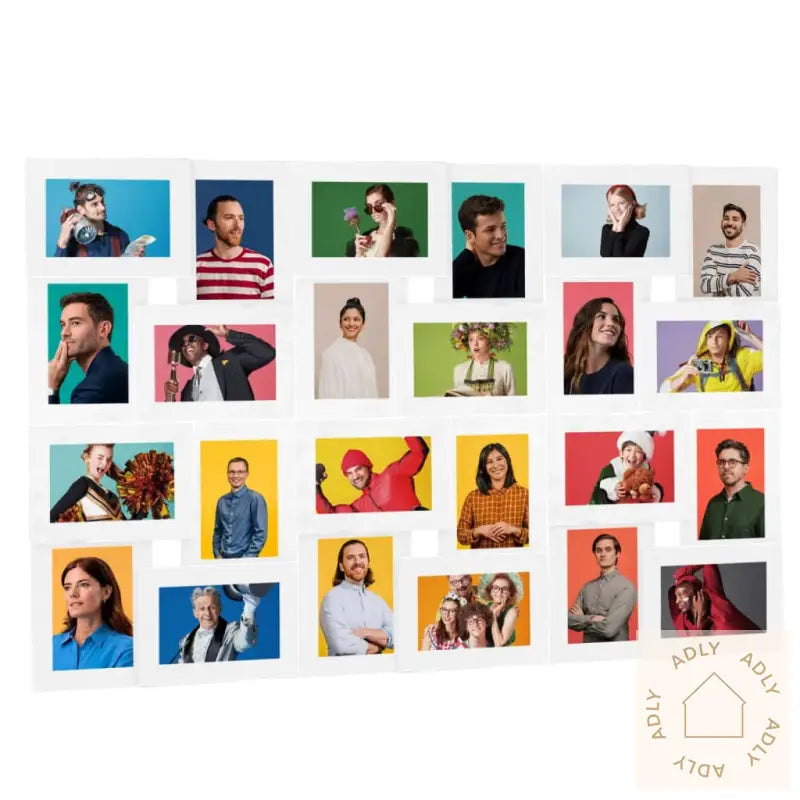 Fotorammekollasj For 24X(10X15 Cm) Bilde Hvit Mdf