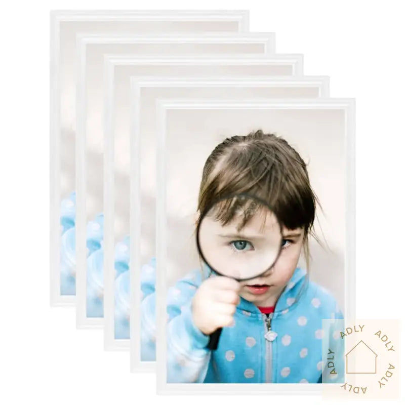 Fotorammekollasje For Bord 5 Stk Hvit 21X29,7 Cm Mdf