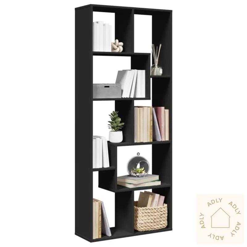 Romdeler Bokhylle Svart 67X25X161,5 Cm Konstruert Tre
