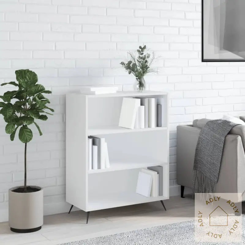 Bokhylle Hvit 69,5X32,5X90 Cm Konstruert Tre