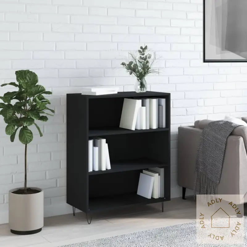Bokhylle Svart 69,5X32,5X90 Cm Konstruert Tre