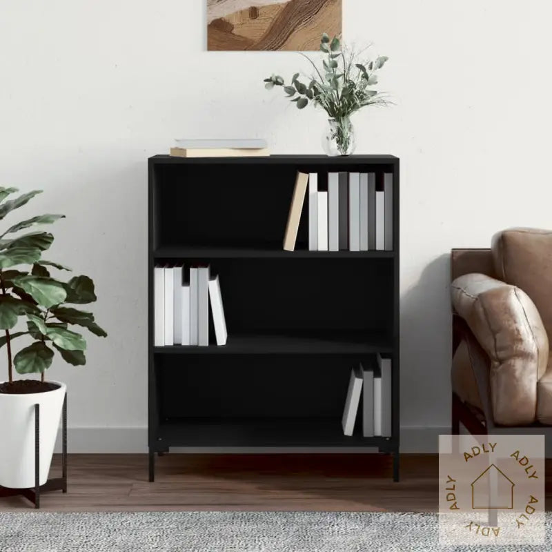 Bokhylle Svart 69,5X32,5X90 Cm Konstruert Tre