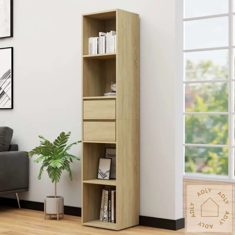 Bokhylle Sonoma Eik 36X30X171 Cm Konstruert Tre