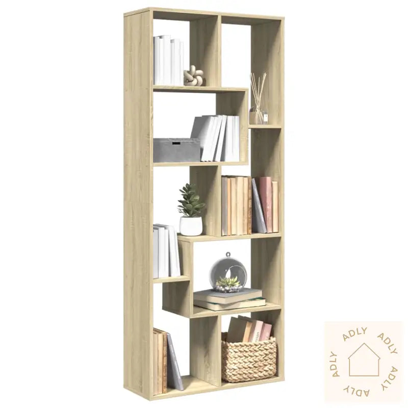 Romdeler Bokhylle Sonoma Eik 67X25X161,5 Cm Konstruert Tre
