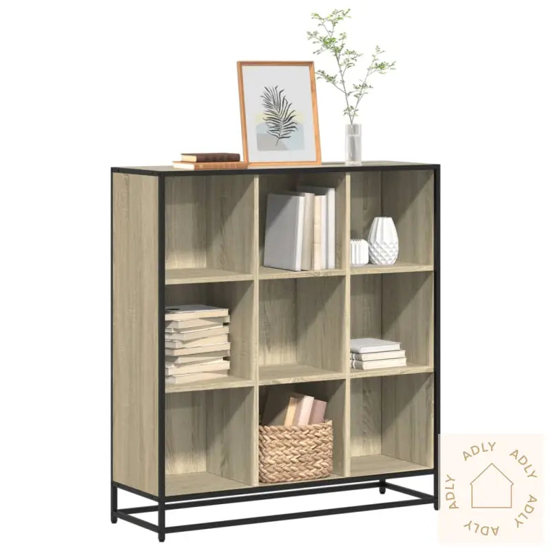 Bokhylle Sonoma Eik 97,5X33X107,5 Cm Konstruert Tre Og Metall