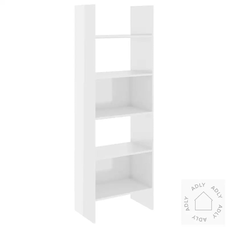 Bokhylle Høyglans Hvit 60X35X180 Cm Konstruert Tre