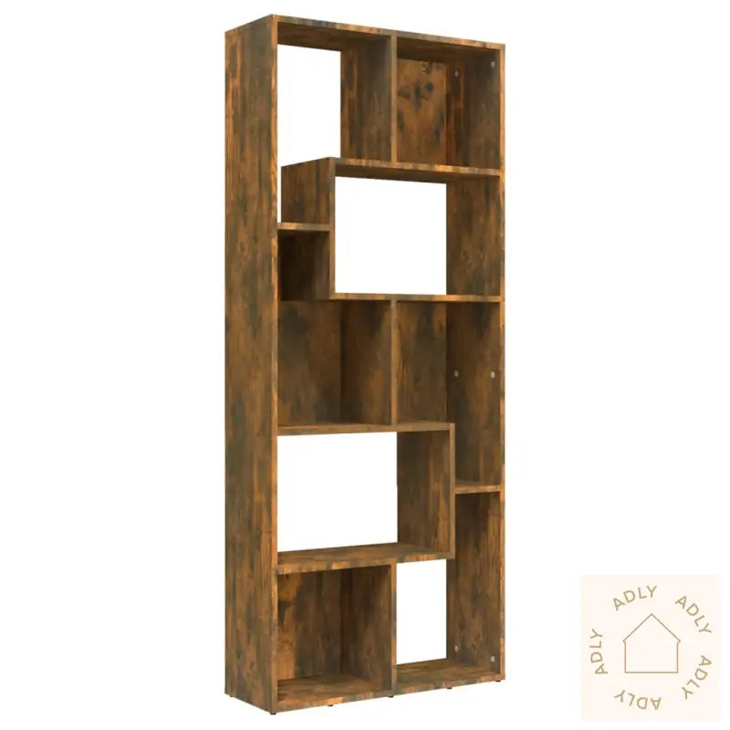 Bokhylle Røkt Eik 67X24X161 Cm Konstruert Tre