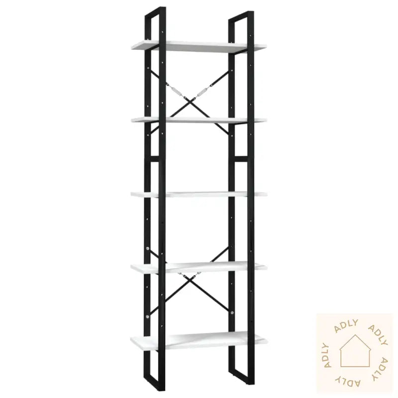 Bokhylle 5 Nivåer Hvit 60X30X175 Cm Heltre Furu