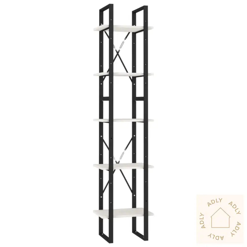 Bokhylle 5 Etasjer Hvit 40X30X175 Cm Heltre Furu