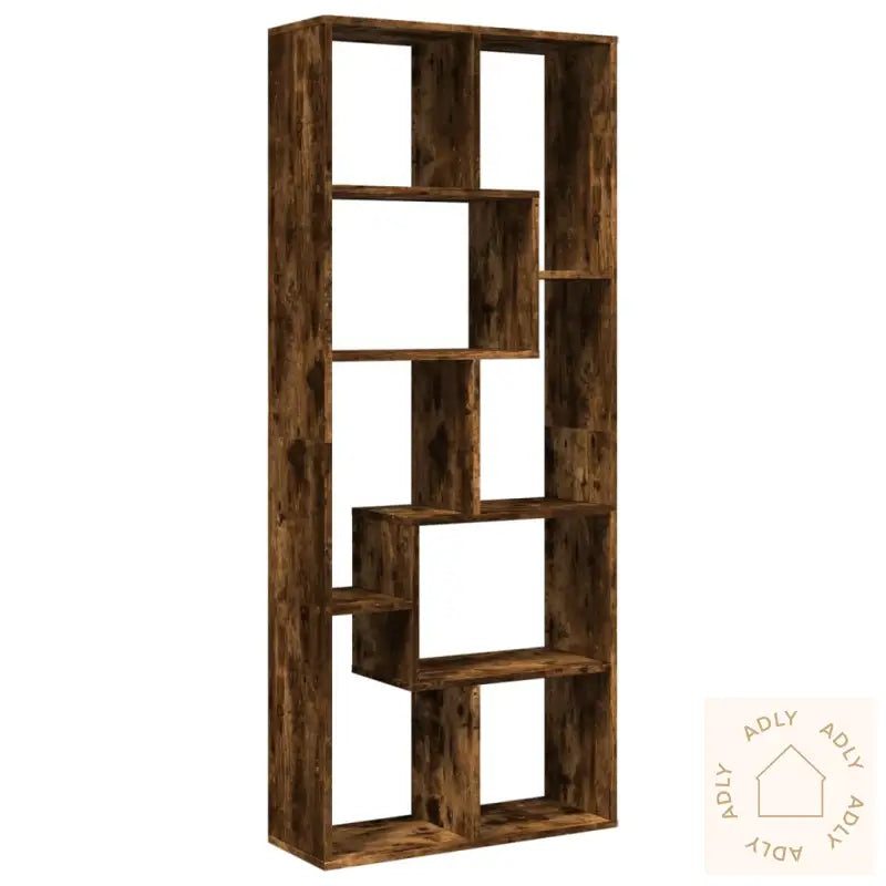 Romdeler Bokhylle Røkt Eik 67X25X161,5 Cm Konstruert Tre
