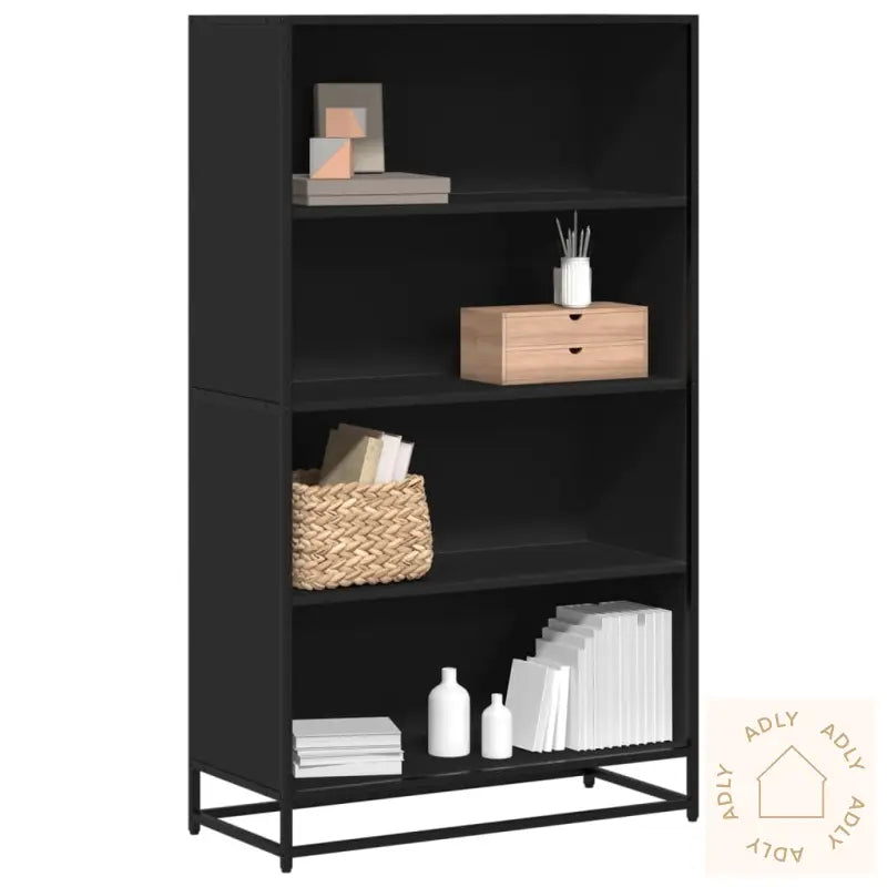 Bokhylle Svart 80,5X35X139 Cm Konstruert Tre
