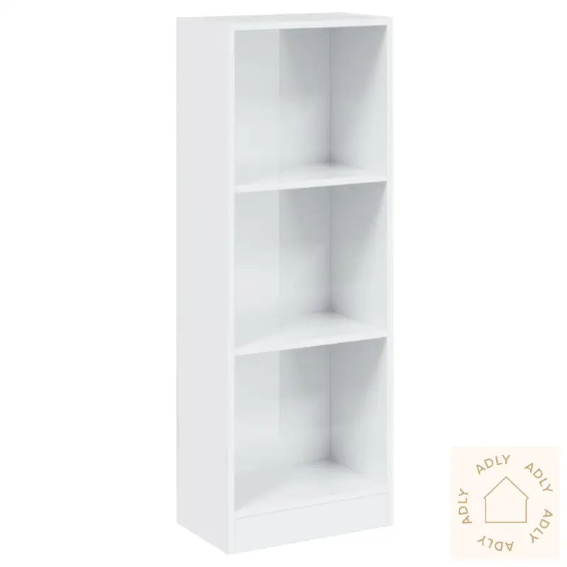 Bokhylle 3 Nivåer Høyglans Hvit 40X24X109 Cm Konstruert Tre