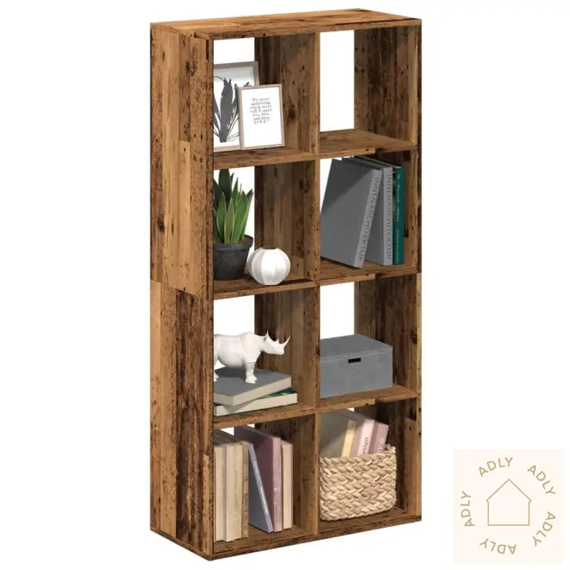 Romdeler Bokhylle Gammel Tre 69,5X29X137,5 Cm Konstruert Tre