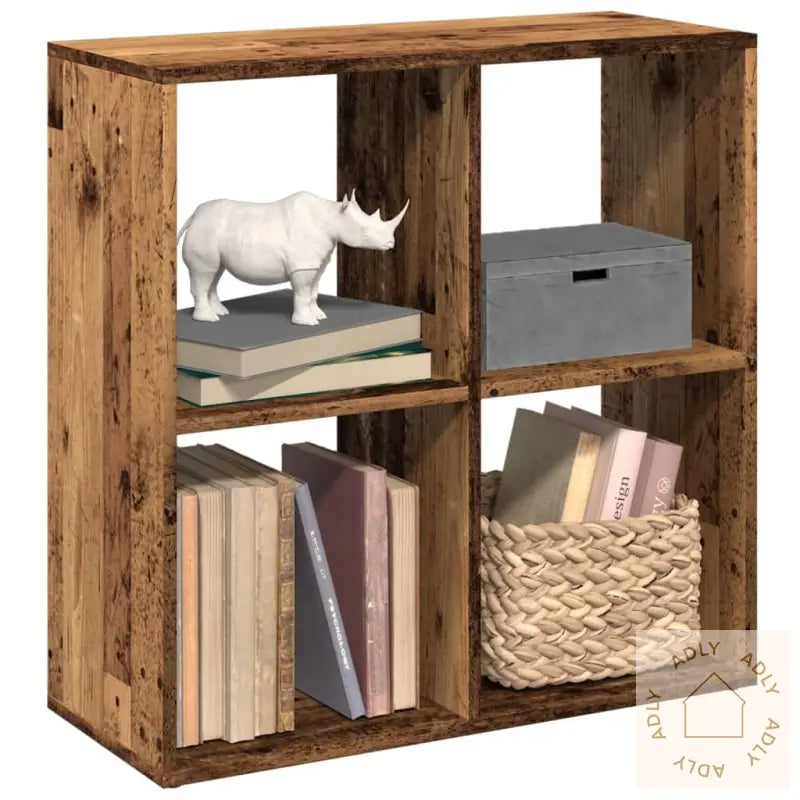 Romdeler Bokhylle Gammel Tre 69,5X29X69,5 Cm Konstruert Tre
