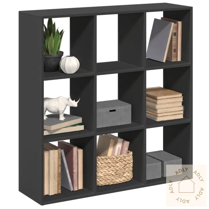 Romdeler Bokhylle Svart 102X29X103,5 Cm Konstruert Tre