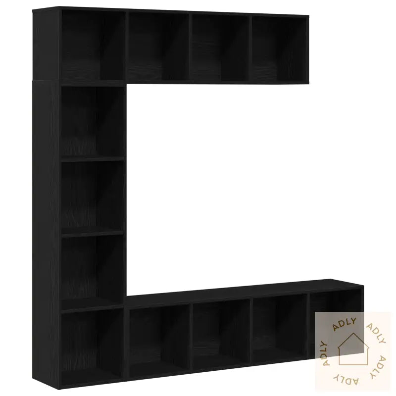 Bokhyller 3 Stk Svart Eik 36X30X143 Cm Konstruert Tre